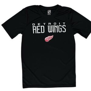 Detroit Red Wings Shirt Youth Large 14 16 NHL Black EUC Hockey Motor City